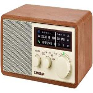 Sangean WR-16 AM/FM 블루투스 목재 캐비닛 라디오 브라운