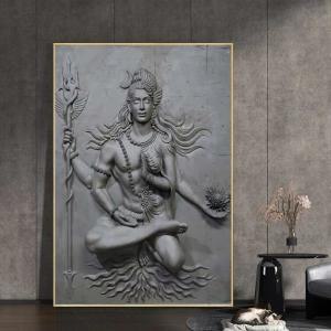 인도 부처님 시바 초상화 그림 캔버스 페인팅 포스터, 벽 예술 인쇄, 거실 홈 데코