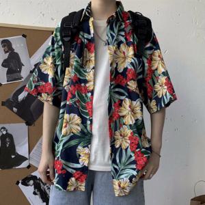 [미라클세븐][M7] 남자 하와이안 카라 패턴 꽃무늬 SS 셔츠