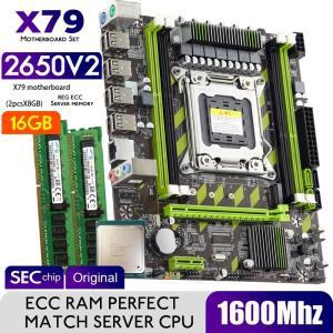 Atermiter X79 마더보드, XEON E5 2650 V2 CPU, 2*8GB = 16GB DDR3 1600MHZ REG ECC RAM 메모리 콤보 키트