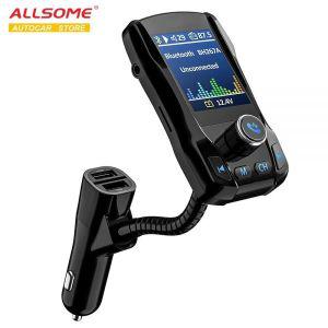 ALLSOME Fm 송신기 블루투스 핸즈프리 자동차 MP3 플레이 FM 변조기 USB 플래시 드라이브 SD 카드 충전기 A