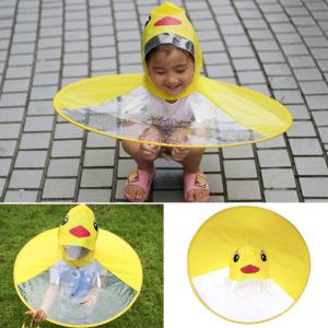 우비 모자 우산 어린이 유아 두손이 자유로운 아동 키즈 레인 어깨끈 걸이 유치원 학교 장마 접이식