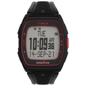 TIMEX 아이언맨 T300 41mm 시계, 퍼포먼스 페이서, 하이드레이션 경고 및 인터벌 타이머 포함, 블랙., 크로
