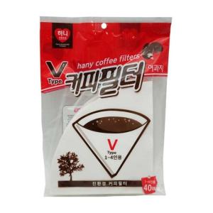 [오너클랜]커피드리퍼 필터 40매-브이형 1-4인용 핸드드립 커피