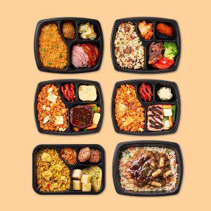 [미스터네이처]양많은 한식 도시락 6종 6팩 점보 떡갈비 스테이크 한끼 요리 직장인 혼밥 메뉴 냉동 배달