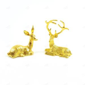 북유럽 인테리어 정원 커플 장식품 데코 사슴 모형 동물 골드 오브제 피규어 엔틱 인형