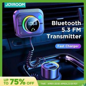 멀티시거잭 Joyroom 블루투스 5.3 FM AUX 차량용 충전기 어댑터 에어 벤트 설치 PD QC 3.0 자동차 송신기 3