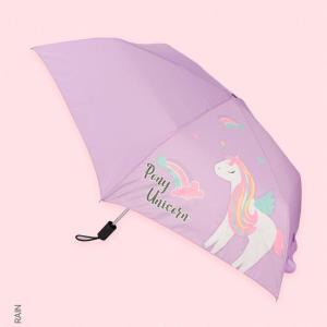 [RGK388PU]포니 유니콘 3단 어린이 수동 우산 50cm WH0611