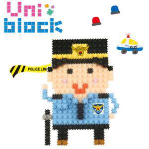 유니블럭 직업 만들기 경찰관 (UB025) 장난감 블록 조립 취미 용품 어린이 조립용 미니