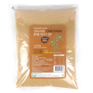 오가닉 유기농설탕 5kg x 1포 /비정제 갈색설탕 비정제원당