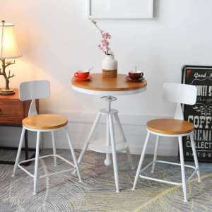 유럽 커피숍 원형 원목테이블 의자세트 상담책상