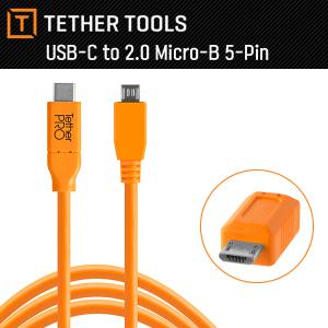 테더툴스 [정품] TetherPro USB-C to 2.0 Micro-B 5-Pin/카메라케이블/컴퓨터케이블/오렌지