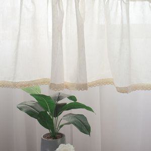 린넨 레이스 바란스 커튼(150x60cm) 주방 창문 인테리어 장식용 커텐 부엌 디자인