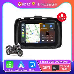 EKIY 5 inch Motorcycle Wireless Apple Carplay Android Auto Portable Navigation GPS Screen IPX7 Motor