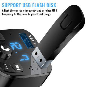 차량용 FM 송신기 키트 블루투스 오디오 듀얼 USB MP3 플레이어 오토라디오 핸즈프리 3.1A 고속 충전기 자