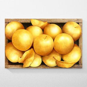 [1300k] 돈들어오는 황금 사과 그림 액자 대형 캔버스 과일 주방 거실 풍수 인테리어 선물 [20호]