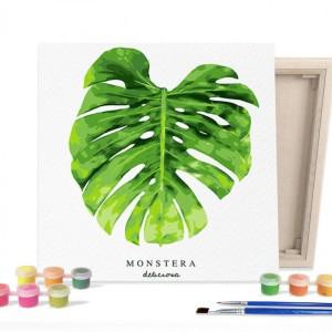 DIY 페인팅 그림 그리기 색칠하기 캔버스 보태니컬 몬스테라 25X25