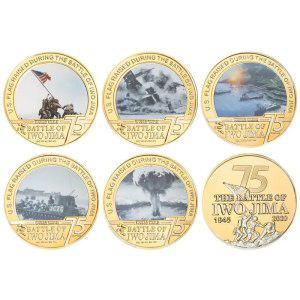 19 화폐 코인 기념주화 제 2 차 세계 대전 Iwo Jima 금도금 기념 동전 미국 VS 일본 군대 도전 기념품 소장