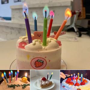 레인보우 초 컬러 색깔 생일 파티 생파 촛불 케이크 인싸 무지개 촛대