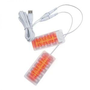 얇은발열장갑 전기 USB 장갑 히터 가열 탄소 섬유 천 패드 1 쌍