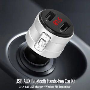 3.1A 충전 FM 송신기 모듈레이터 듀얼 USB 충전기 핸즈프리 자동차 블루투스 4.2 AUX 선 오디오 수신기