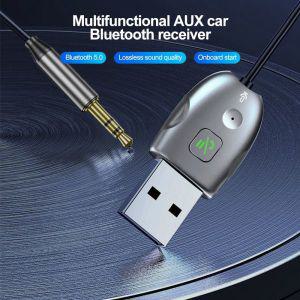 수신기 블루투스 오디오 리시버 동글 USB 3.5mm 잭, 자동차 Aux 5.0 핸즈프리 키트, BT 전송