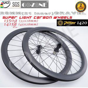 자전거보조바퀴 초경량 그래블 사이클로크로스 카본 디스크 휠 기둥 1420 Gozone R320D UCI 승인 센터락 로