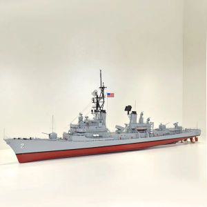 미국 해군 아담스급 유도 미사일 구축함 모형 완제품 리모컨 배 RC 군함 전함 장난감 선물 1/100