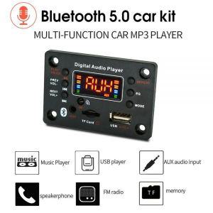 하이파이 MP3 플레이어 블루투스 휴대용 무선 5.0 WMA 디코더 보드자동차 오디오USB TF FM 라디오 모듈컬러