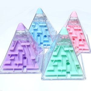 3d피라미드 미로찾기퍼즐 4색상세트/입체게임완구 지능개발학습교구 장난감 유치원 초등 어린이 단체선물