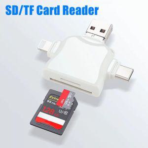 블랙박스리더기 아이폰용 라이트닝 to SD 카드 리더 USB 카메라 4 in 1 OTG C 타입 TF어댑터 SD/TF 호환 3.