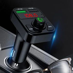 자동차 핸즈프리 블루투스 5.0 MP3 플레이 FM 송신기 키트 스피커 오디오 댑터 수신기 3.1A USB 고속 충전