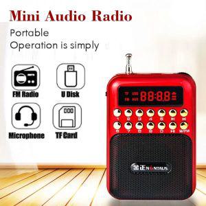 fm라디오 효디오 18650 충전식 포켓 FM 라디오 MP3 음악 플레이어 휴대용 수신기 스피커 TF 카드 지원 USB