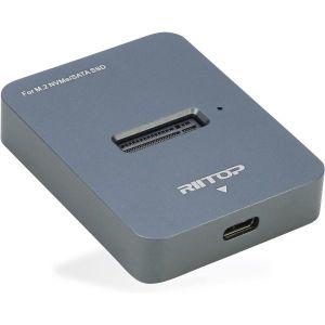 RIITOP M.2 to USB 도킹 스테이션, NVMe USB-C 리더 어댑터 for Both (M Key) SSD and (B+M SATA-Based Enc