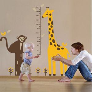 기린과원숭이 키재기 그래픽포인트스티커 시트지 벽지