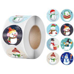 라운드 메리 크리스마스 장식 스티커 8 디자인 인감 라벨 봉투 카드 선물 포장 스크랩북 50 500 개