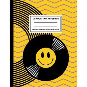 Smiley Vinyl: Vinyl Composition Notebook College Ruled | Cute Design Large 8.5 x 11 Journal 120 page
