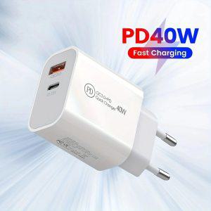 C 아이폰 화웨이 벽 PD 충전 40W 어댑터 휴대폰용 USB 삼성 충전기 충전기 고속 타입 고속
