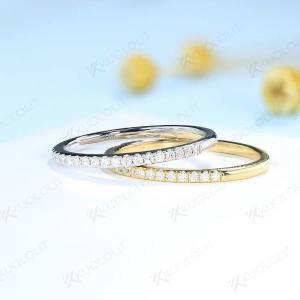 Kuololit 남녀공용 실험실 그로운 다이아몬드 반지, 약혼 결혼식용 화이트 골드, 18K, 14K, 10K, 925 실버
