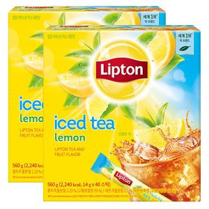 립톤 아이스티 스틱 레몬 40TX2개 레몬 에이드 분말 음료