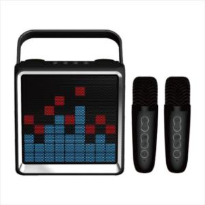 가정용 휴대용 노래방기계 웨이브 LED 블루투스 듀얼마이크세트