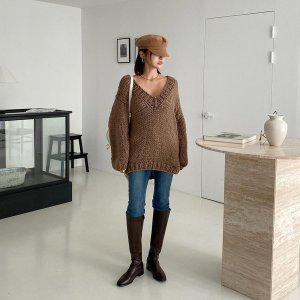 [신세계라이브쇼핑][옷자락] 여자 오프숄더 뜨개질니트 롱티 울스웨터 티셔츠