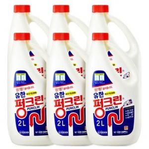 유한양행 펑크린 2L 1박스(6병) 배수구세정,변기,뚜러뻥