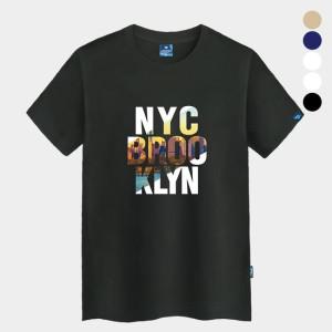 브루클린 라운드 반팔티 공용 빅사이즈  4XL 면 단체 티셔츠   남녀공용 빅사이즈
