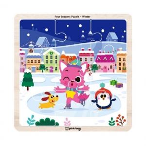 아이넷 원목퍼즐 핑크퐁 퍼즐 사계절 (겨울)