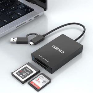 Rocketek 4 IN 1 USB 3.1 XQD SD 카드 리더기 XQD 듀얼 슬롯 메모리 Type C 5Gpbs Sony G/M 시리즈 Lexar 2