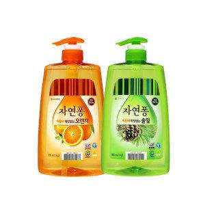 LG 자연퐁 주방세제 용기 오렌지/ 솔잎 1kg