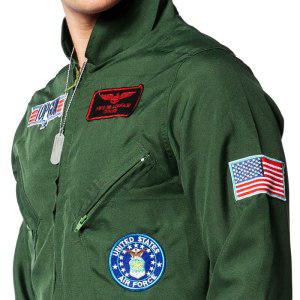 fizz 할로윈코스튬 남성용 파일럿 수트 80 년대 영화 탑건 공군 유니폼 성인 할로윈 코스프레 코스튬 카니