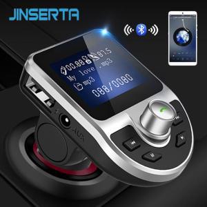 JINSERTA 핸즈프리 차량용 블루투스 FM 송신기 변조기 AUX 입출력 음악 재생 31A 듀얼 USB 충전기 TFU 디스
