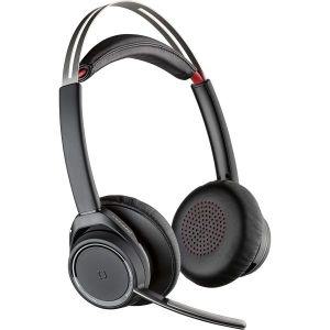Plantronics - Voyager Focus UC (Poly) Bluetooth Dual-Ear (Stereo) Headset with Boom Mic USB-A Compat